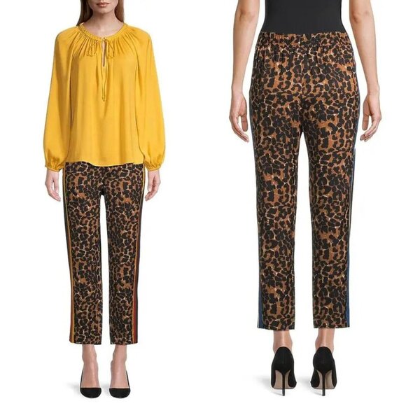 Kobi HalperinWomens Aria Leopard Animal Printed Pants L NWT